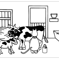 Desenho de Ordenha de vaca para colorir