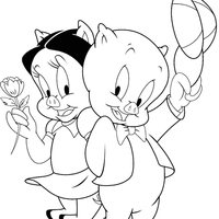 Desenho de Gaguinho e sua namorada para colorir