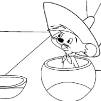 Desenho de Ligeirinho escondido no pote para colorir