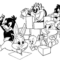 Desenho de Personagens Looney Tunes baby para colorir