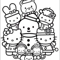 Desenho de Amigos da Hello Kitty para colorir