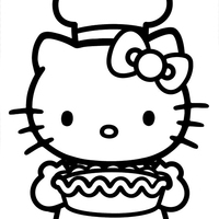 Desenho de Bolo da Hello Kitty para colorir