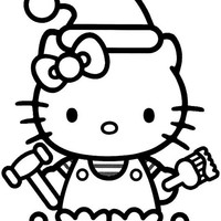 Desenho de Hello Kitty construtor para colorir