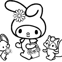 Desenho de Melody, amiga de Hello Kitty para colorir