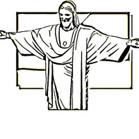 Desenho de Cristo Redentor para colorir