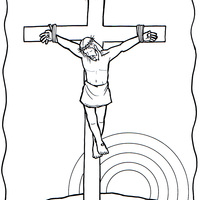 Desenho de Jesus morto na cruz para colorir