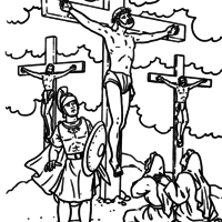 Desenho de Jesus na cruz para colorir