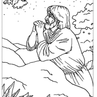 Desenho de Jesus orando para colorir
