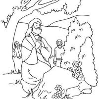 Desenho de Jesus orando no horto para colorir