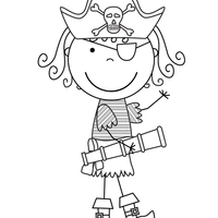 Desenho de Menina pirata para colorir