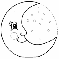 Desenho de Lua e estrelinhas para colorir