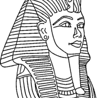 Desenho de Faraó Tutankamon para colorir