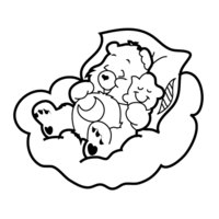 Desenho de Ursinho Carinhoso dormindo com estrelinha para colorir