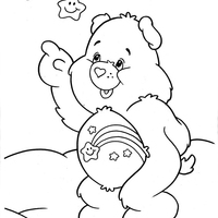 Desenho de Ursinho Desejo vendo estrelinhas para colorir