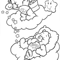 Desenho de Ursinhos Carinhosos brincando antes de dormir para colorir