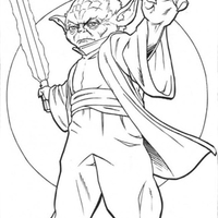Desenho de Espada do Yoda para colorir