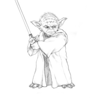 Desenho de Yoda para colorir