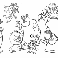Desenho de Personagens de Monstros SA para colorir