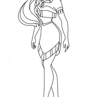 Desenho de Princesa Pocahontas para colorir
