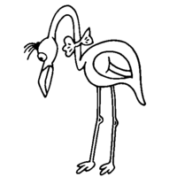 Desenho de Flamingo com gravata para colorir