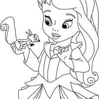 Desenho de Aurora Disney baby para colorir