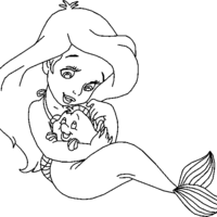 Desenho de Princesa Ariel baby para colorir