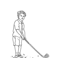 Desenho de Menino jogando golfe para colorir