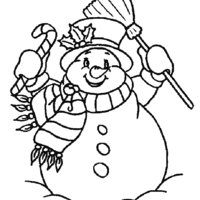 Desenho de Boneco de neve feliz para colorir
