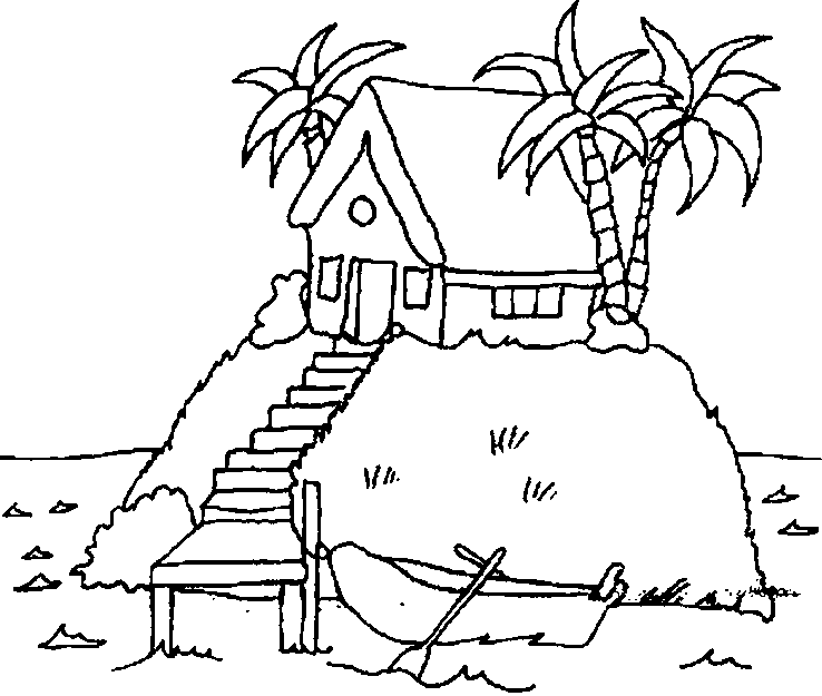 beach house coloring pages - photo #1