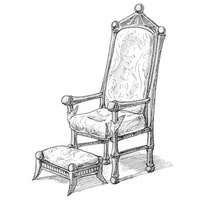 Desenho de Cadeira e descanso para o pés para colorir