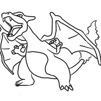 Desenho de Dragão Charizard para colorir
