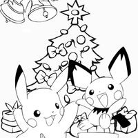 Desenho de Pokemon no Natal para colorir