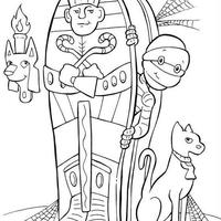Desenho de Sarcófago da múmia para colorir