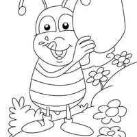 Desenho de Abelha e pote para mel para colorir