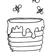 Desenho de Pote de mel de abelha para colorir