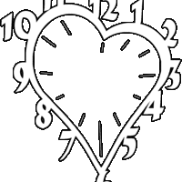 Desenho de Relógio de coração para colorir