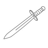 Desenho de Espada afaiada para colorir