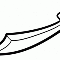 Desenho de Espada curva para colorir