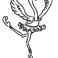Desenho de Flamingo dançando balé para colorir