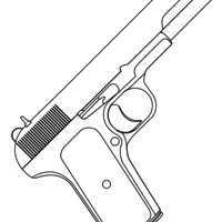Desenho de Pistola automática para colorir
