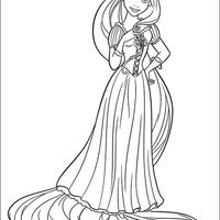 Desenho de Rapunzel princesa da Disney para colorir