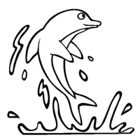Desenho de Golfinho pulando para colorir