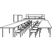 Desenho de Mesa do refeitório escolar para colorir