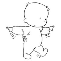 Desenho de Bebê aprendendo a andar para colorir