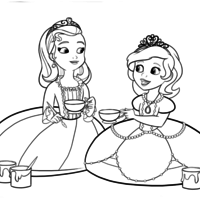 Desenho de Amber e Sofia para colorir