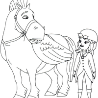 Desenho de Major e princesa Sofia para colorir
