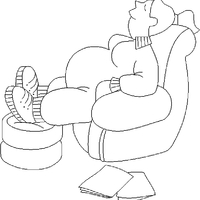 Desenho de Mulher grávida descansando pés para colorir