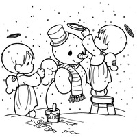 Desenho de Momentos Preciosos - Boneco de neve para colorir