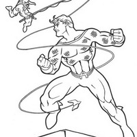 Desenho de Aquaman em ação para colorir