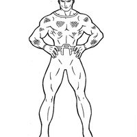 Desenho de Aquaman super-herói para colorir